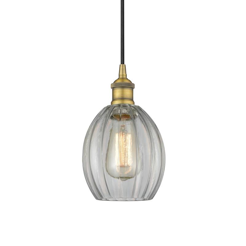 Innovations Lighting 616-1P-11-6 Eaton Pendant Eaton 6" Wide Mini - Brushed Brass / Clear