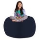 preview thumbnail 57 of 192, Kids' Stuffed Animal Storage Bean Bag Chair Cover or Toy Organizer 48 Inches Extra Large - Solid Navy Blue