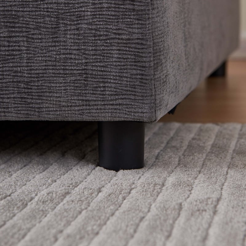 Armless Super Soft Chenille Modular Sofa Design, Single Seater + Ottoman