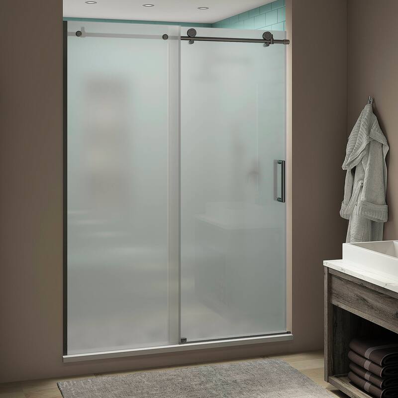 Coraline XL 60 - 64 in. x 80 in. Frameless Sliding Shower Door with Ultra-Bright Frosted Glass