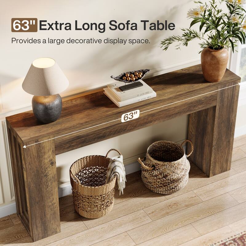 63-inch Wooden Console Table for Entryway