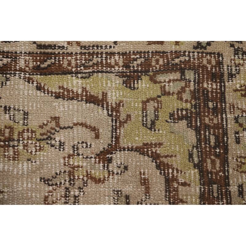 Light Green Anatolian Distressed Vintage Area Rug Handmade Wool Carpet - 5'6"x 9'2"