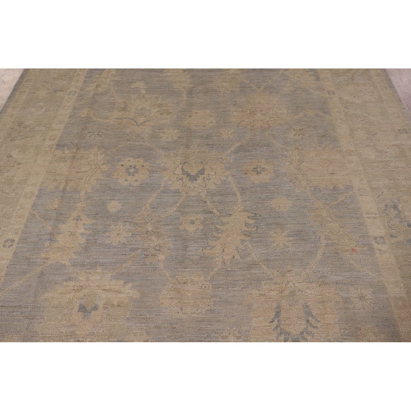Earth Tone Oushak Vegetable Dye Area Rug Hand-Knotted Wool Carpet - 6'9" x 8'3"