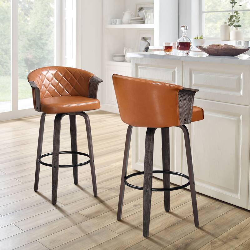 Art Leon Mid-century Modern Swivel Counter Stools (Set of 2)