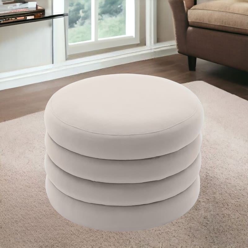24'' L Upholstered Round Storage Ottoman Footstool
