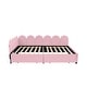 preview thumbnail 4 of 11, Pink Full Size Velvet Platform Bed Daybed with 2 Drawers