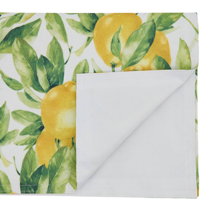 Long Table runner With Printed Lemon Design