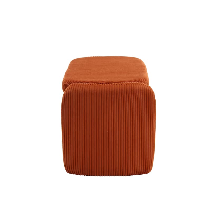 Entryway Upholstered Fabric Storage Ottoman