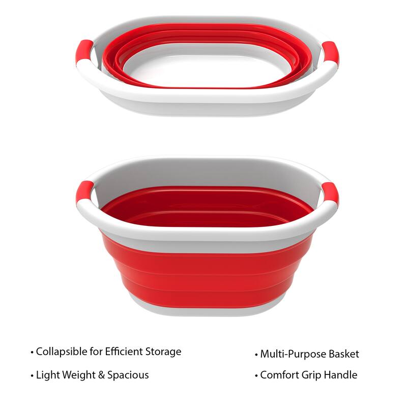 Collapsible Basket - Space-Saving Multipurpose Pop-up Handbasket by Lavish Home - 24.25 x 17.5 x 11