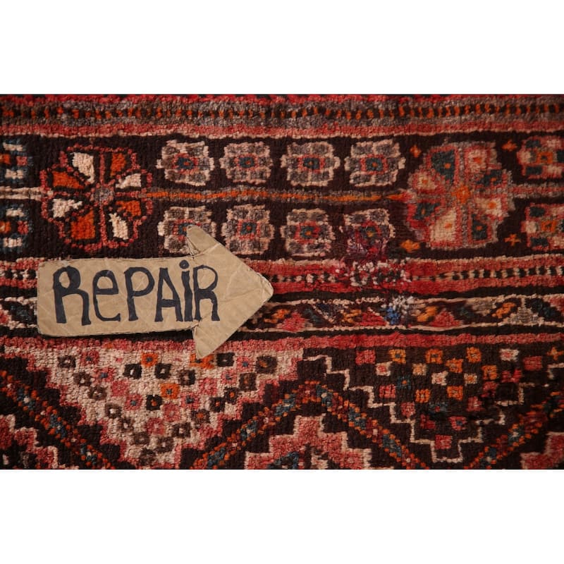 Tribal Qashqai Persian Vintage Area Rug Hand-Knotted Wool Carpet - 5'4"x 8'8"