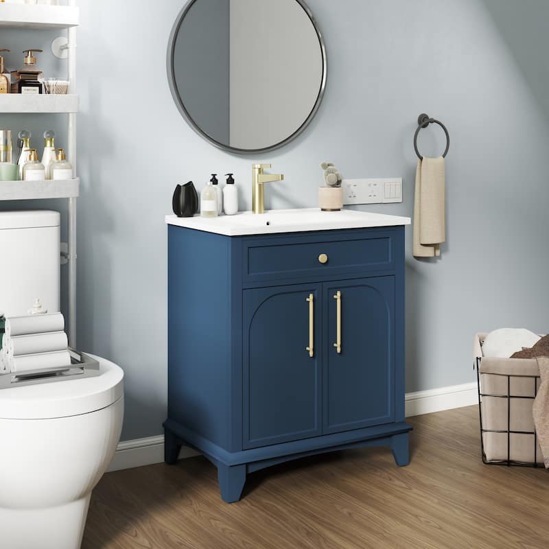 28" Freestanding Bathroom Vanity Cabinet with Sink
