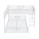 preview thumbnail 13 of 12, Elegant Twin over Full Size L-Shaped Metal Bunk Bed Solid Safety Guardrail Bed, No Box Spring Required
