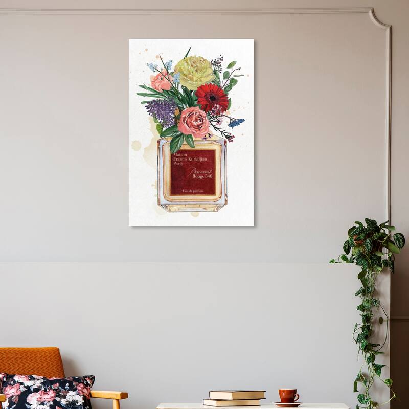 Wynwood Studio Fashion and Glam Doll Memories - All for love Red and Maroon French Country Wall Art Canvas Print - 30 x 20