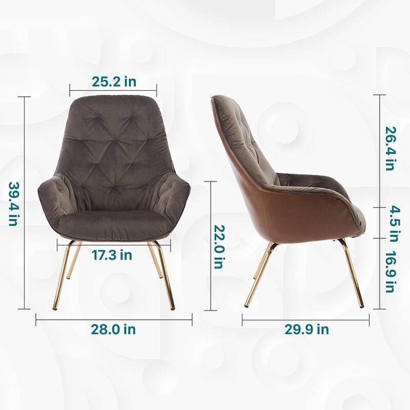 Page Mid-Century Modern Brown Faux leather Tufted Accent Chair by Furniture of America
