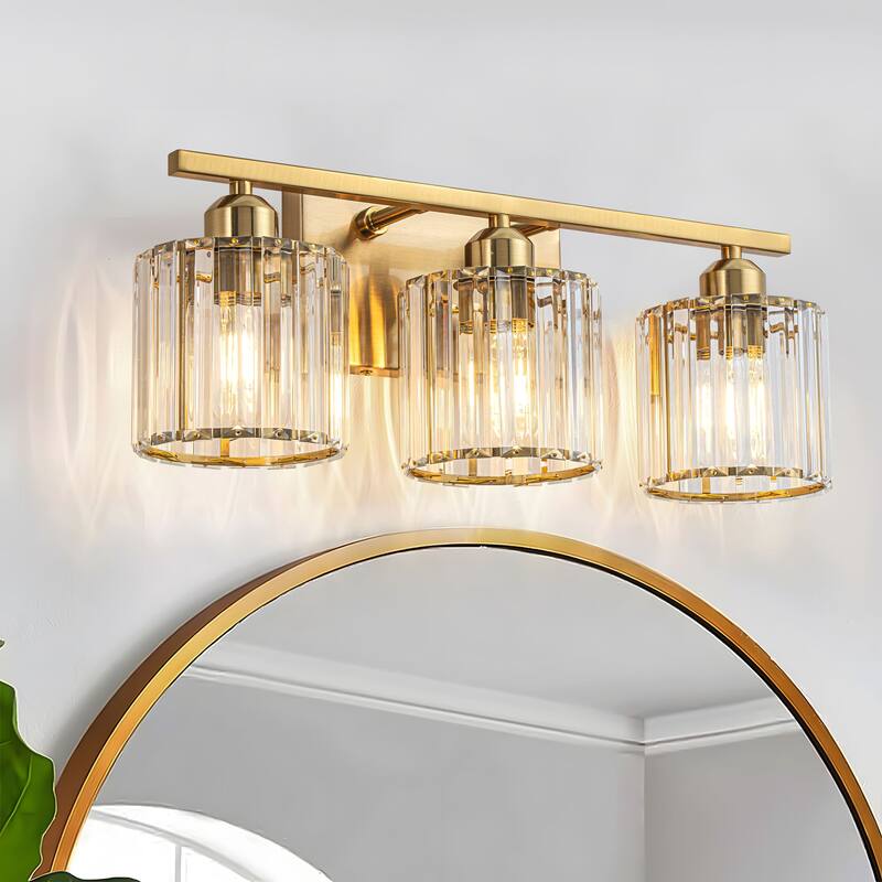 Starsky 3-Light 19inch Modern Bathroom Glass Crystal Vanity Light Wall Sconces