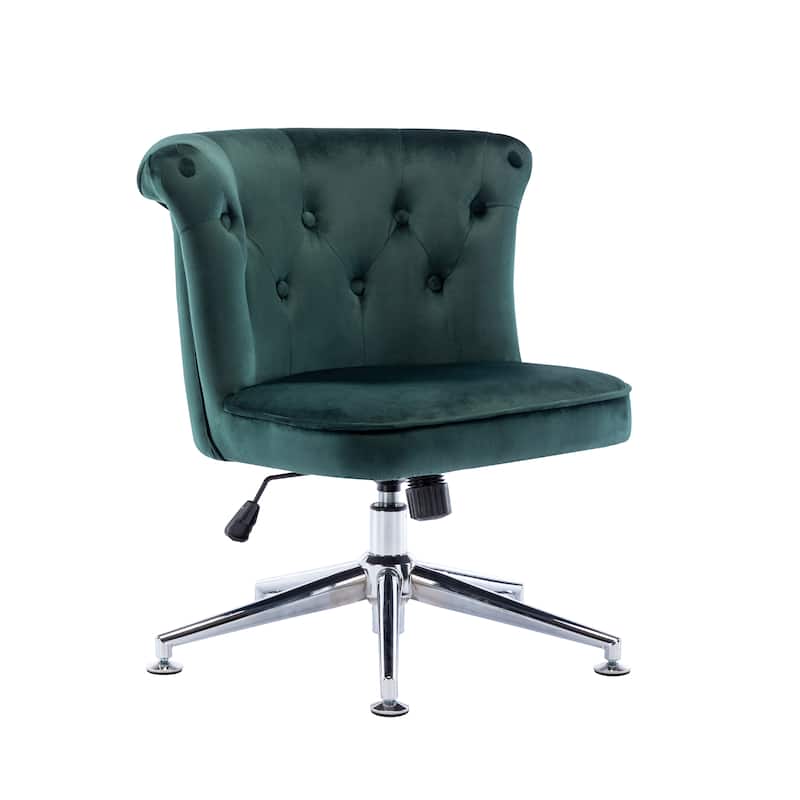 Porthos Home Quoba Tufted Velvet Office Chair, Castors and Footers Both Included