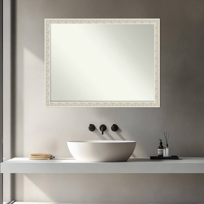 Bethany Non-Beveled Wood Framed Bathroom Vanity Wall Mirror