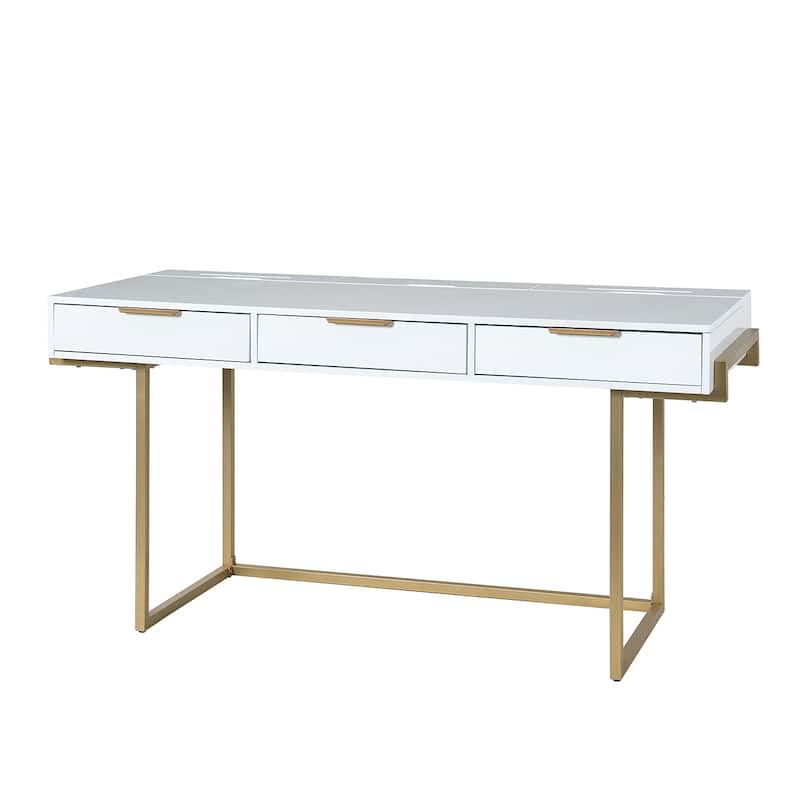 Patricia Modern 3 Drawer Desk with USB Ports and Outlet by HULALA HOME