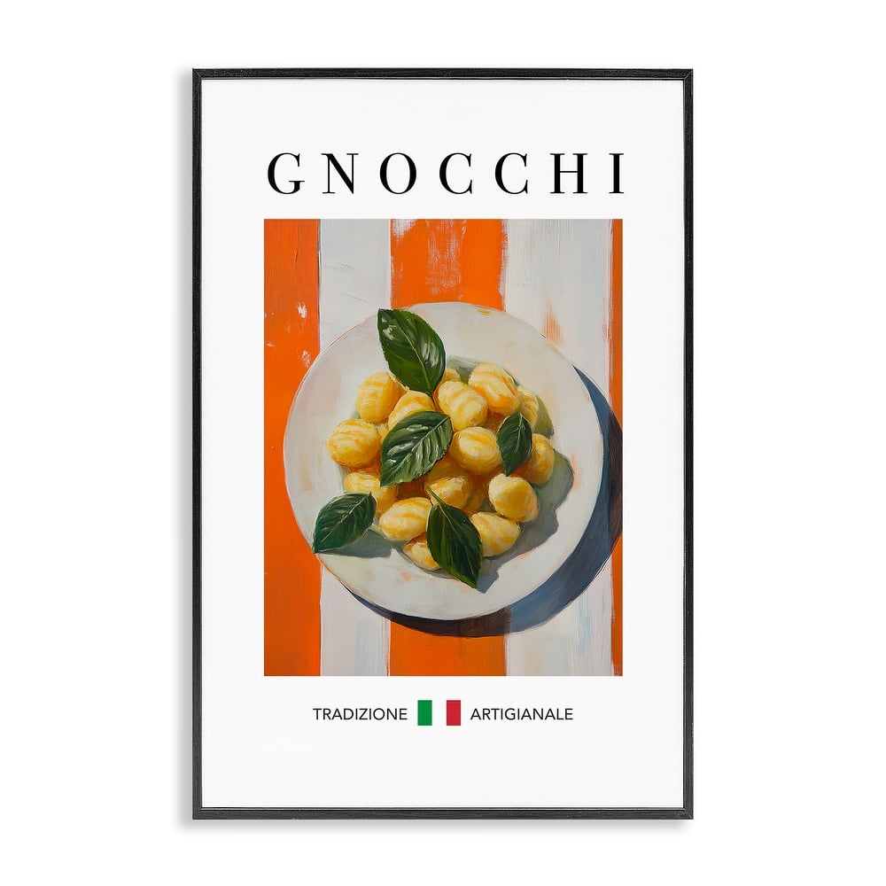Stupell Traditional Gnocchi Pasta Framed Giclee Art Design By Andreas Magnusson