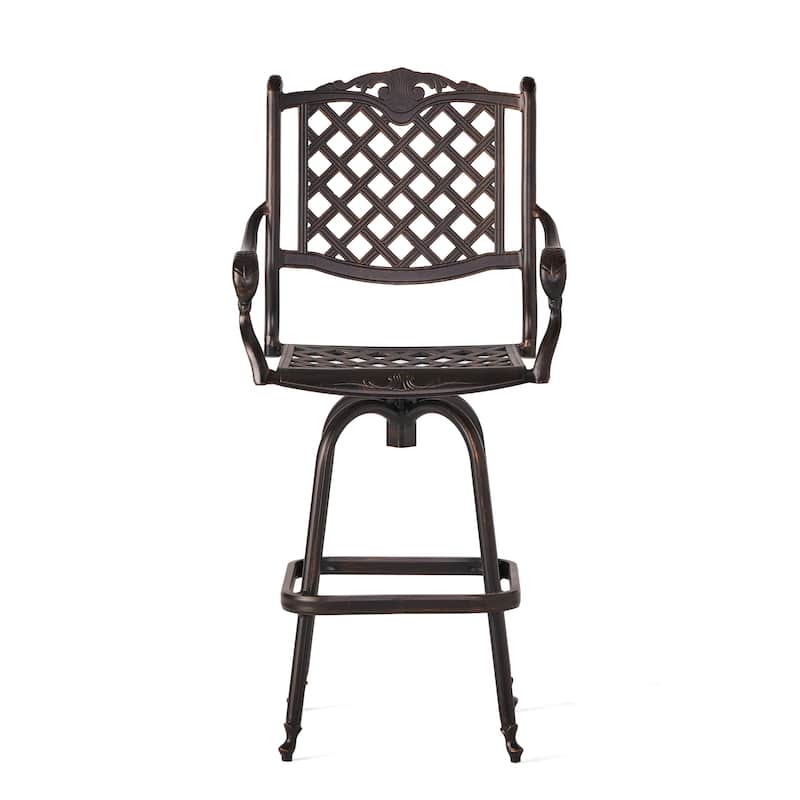 Arlana Outdoor 3-piece Aluminum Bar Set with Umbrella Hole by Christopher Knight Home