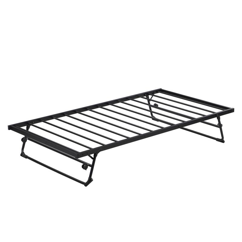 Twin Size Metal Platform Daybed with Adjustable Trundle, Pop-Up Design for Versatile Use, Sofa Bed for Bedroom, Guest Room