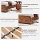 preview thumbnail 33 of 53, Farmhouse Wood Bed Frame with 54" Tall Headboard, 2 Large Drawers
