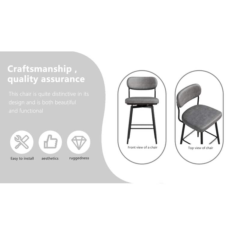 360°Rotating Bar Chair Side Chair Set of 2