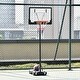 preview thumbnail 1 of 6, Soozier Basketball Stand 5.1ft-6.9ft Adjustable Basketball Hoop Backboard w/ Wheels & 33Inch Backboard For Kids Teenager Black