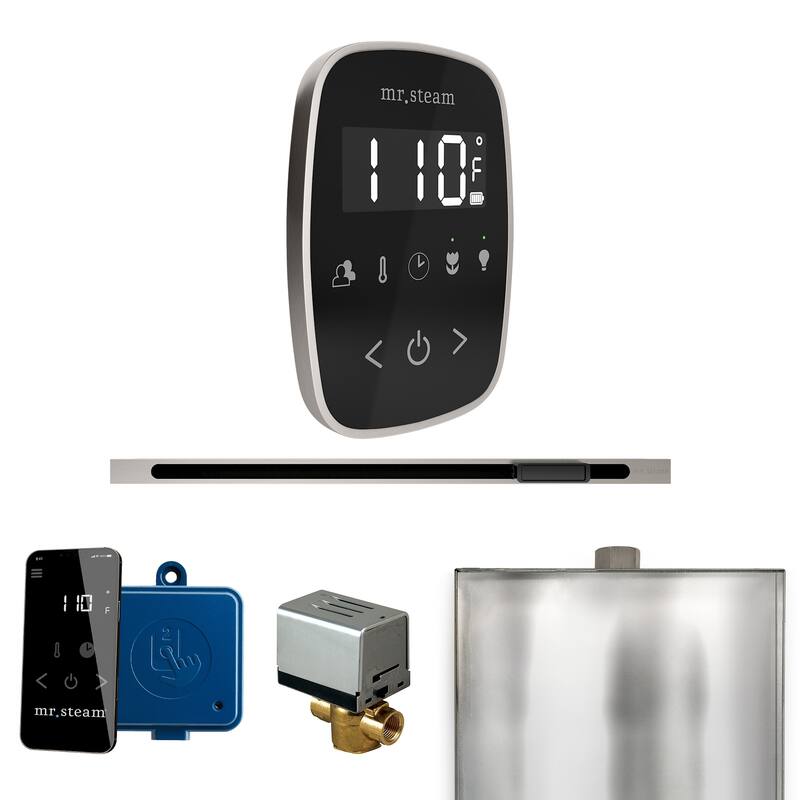 Mr Steam BFL Butler Flex Linear Package Steam Shower Control Package - Black / Brushed Nickel