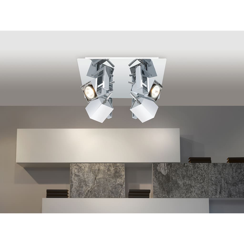 Eglo Mano 4-light Chrome Square Ceiling Track Light