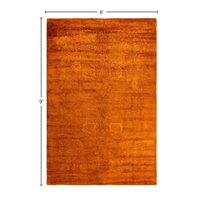 Overdyed, One-of-a-Kind Hand-Knotted Area Rug - Gold - 6' 0" x 9' 0"