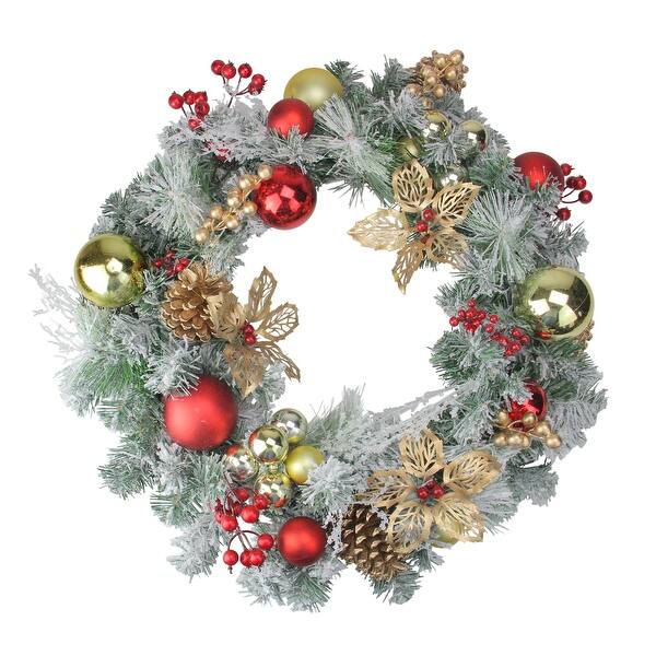 Shop Red And Gold Ornaments With Berries Artificial Christmas