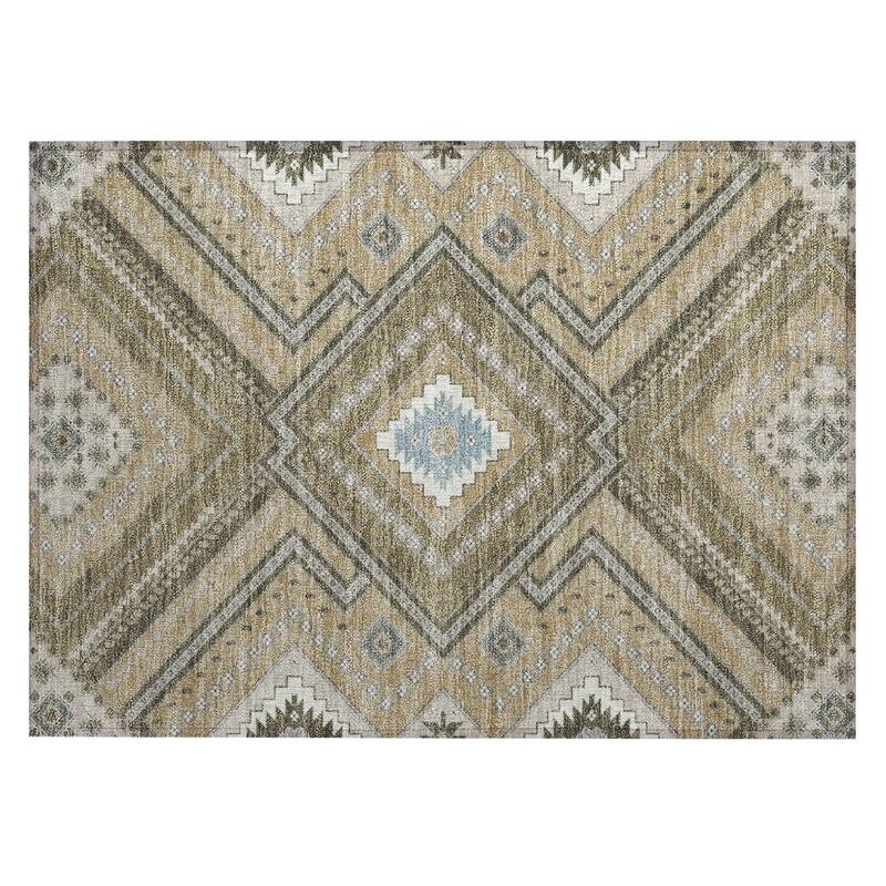 Machine Washable Indoor/ Outdoor Global Boho Chantille Rug