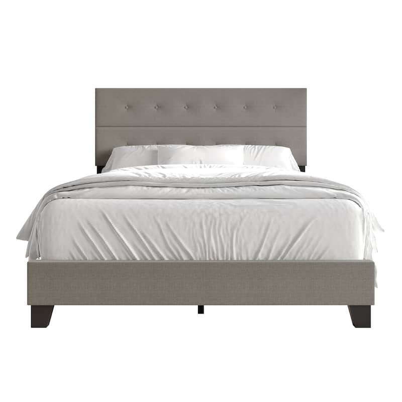 CraftPorch Luxury Button Tufted Upholstered Linen Bed