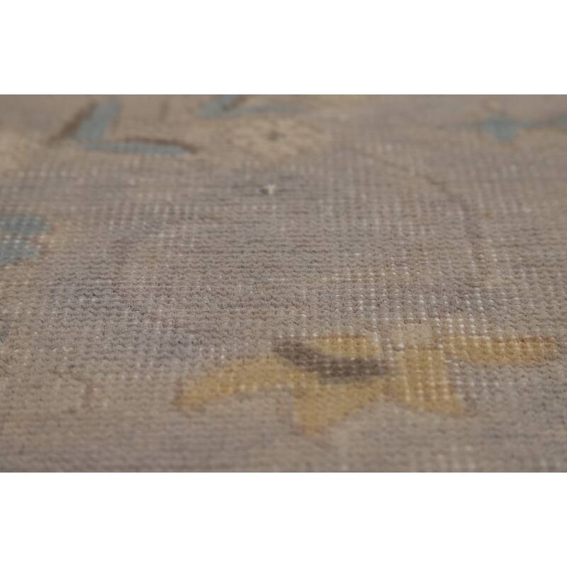 Geometric Tabriz Persian Area Rug Handmade Grey Wool Carpet - 9'3"x 12'4"