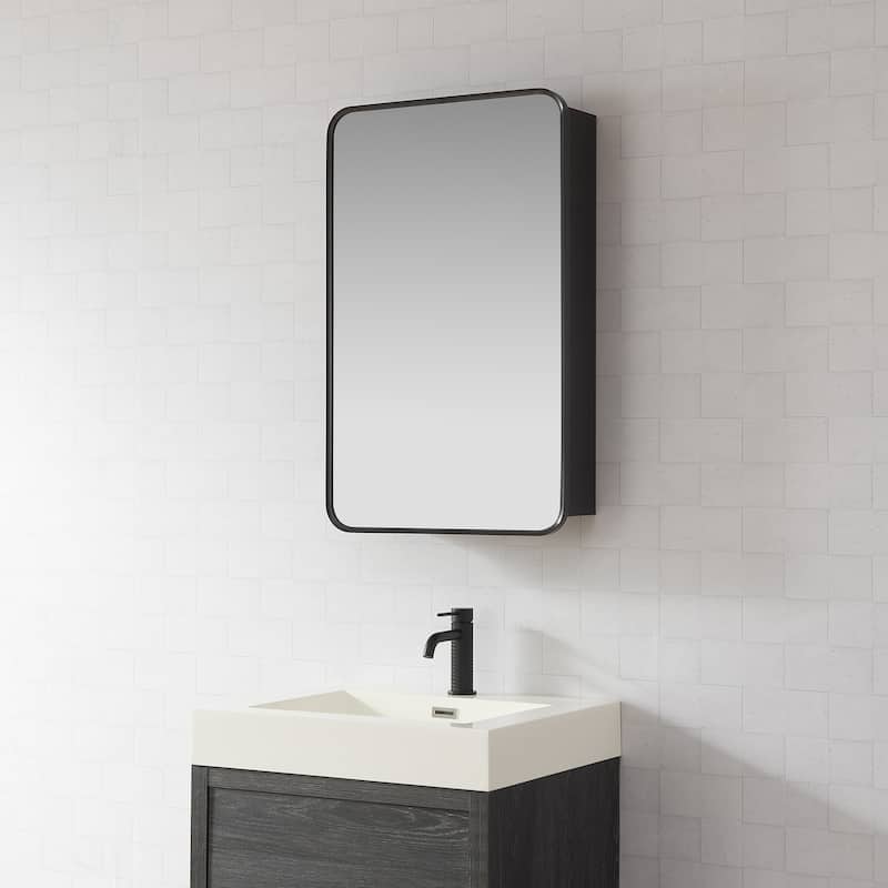 Talayuela Rectangular Aluminum Framed Medicine Cabinet with Mirror