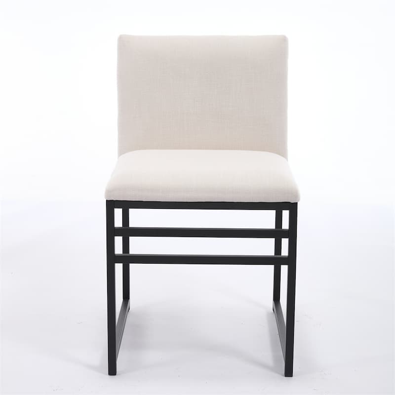 Modern Dining Chairs set of 2,Upholstered Linen Cushions and Backrest