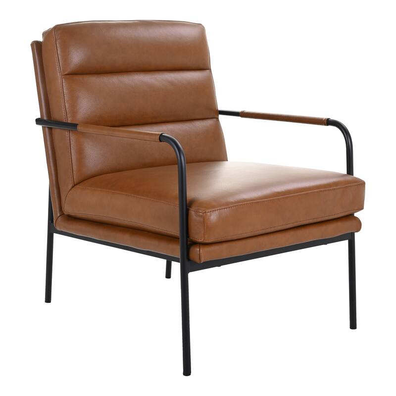 NADAAL STUDIOS Juno - Arm Chair with Premium Top Grain Leather in Chestnut Brown
