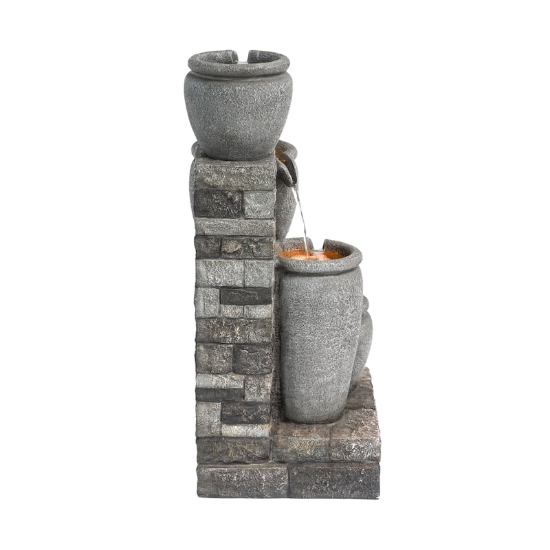 Teamson Home 30.71" 4-Tier Solar-Powered Outdoor Water Fountain
