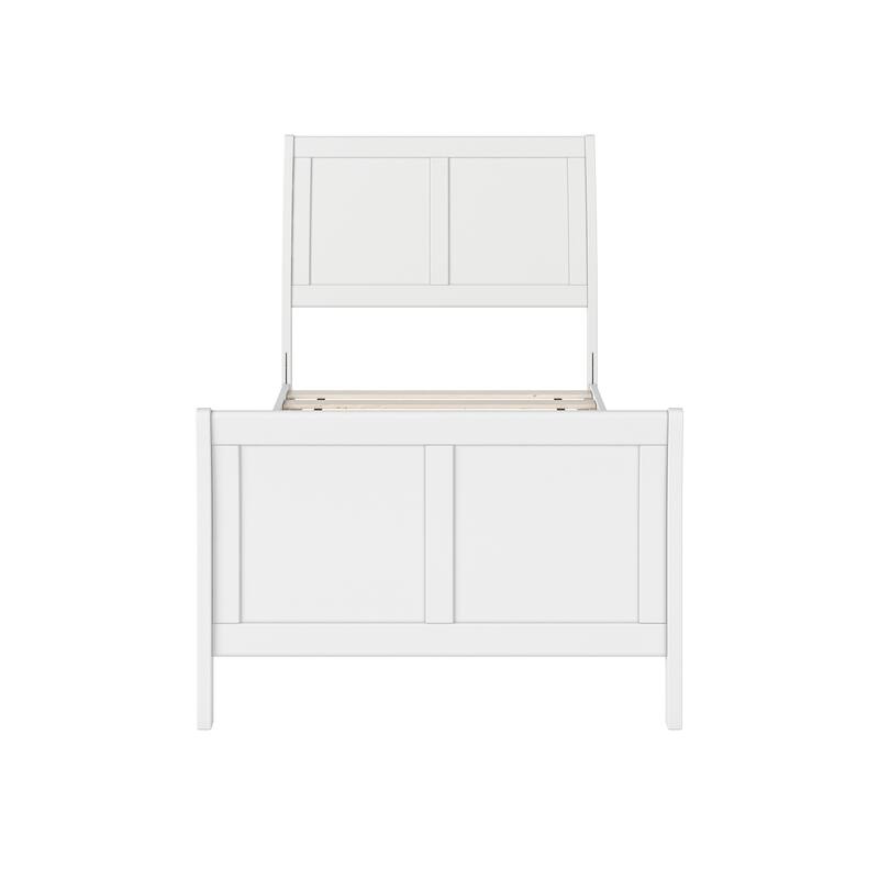 Valencia Solid Wood Low Profile Sleigh Platform Bed with Matching Footboard