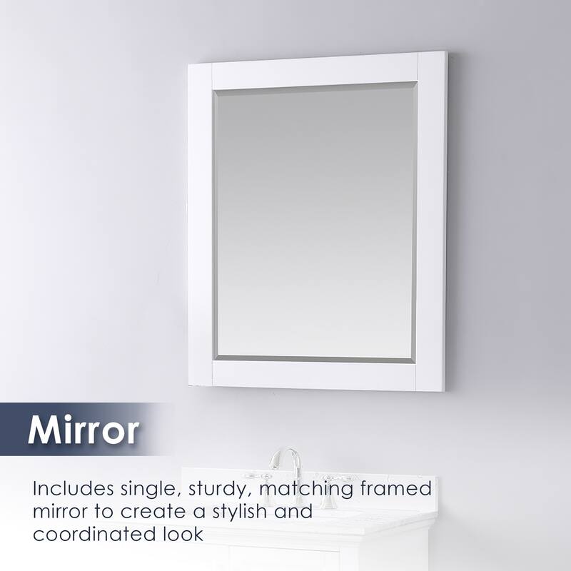 Altair Isla Single Bathroom Vanity Set and Aosta White Countertop with Mirror