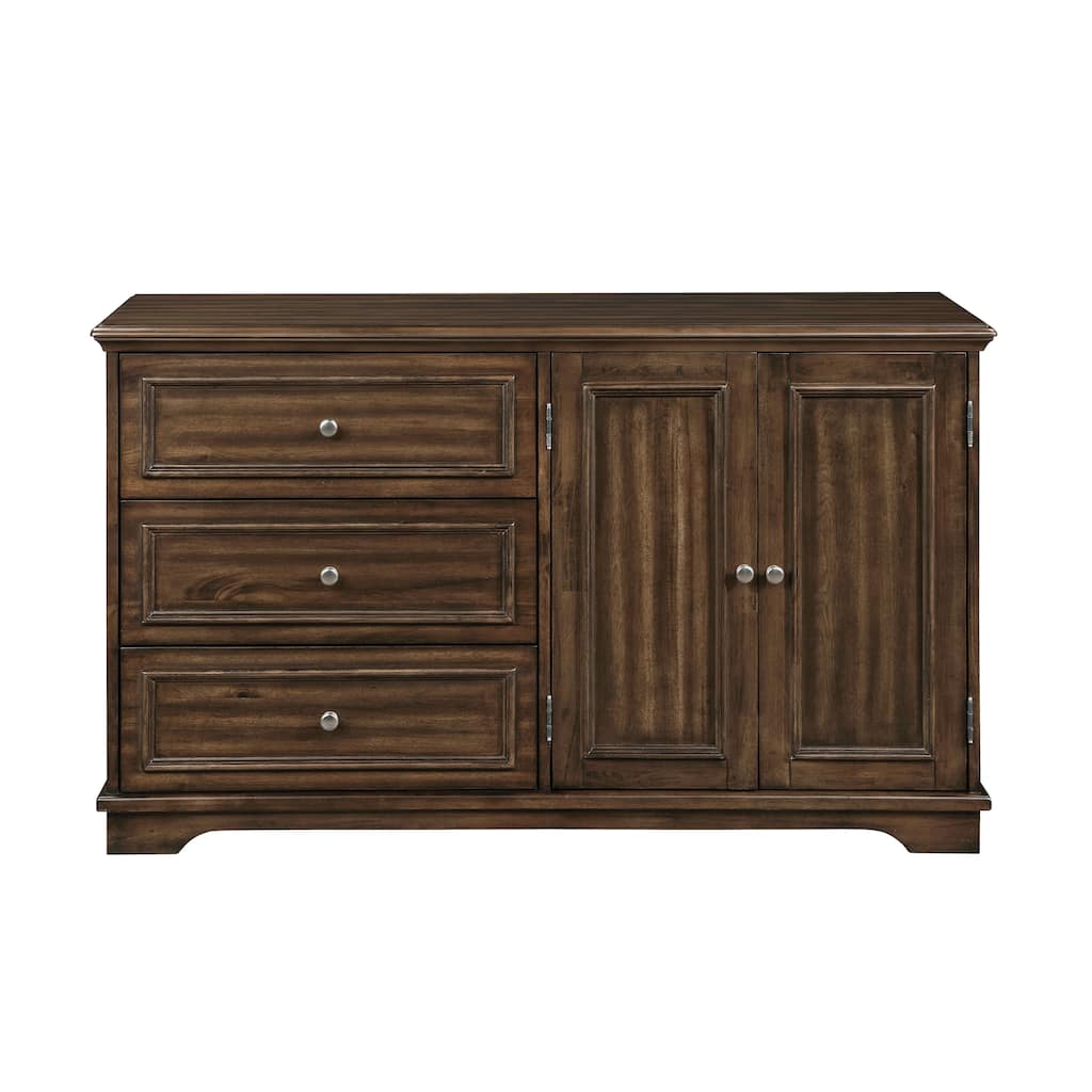 ACME Franklin 4Pcs Pack Full Bed Set, Brushed Walnut Finish
