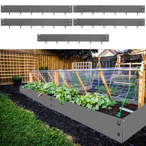 VEVOR Steel Lawn Edging 5PCS Metal Landscape Edging 3"x39" Garden Edging Border Flexible Border - 3*39in