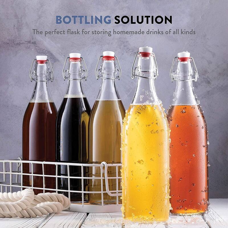 Bormioli Rocco Set of 2 Giara Glass Bottles with Leak Proof Lid