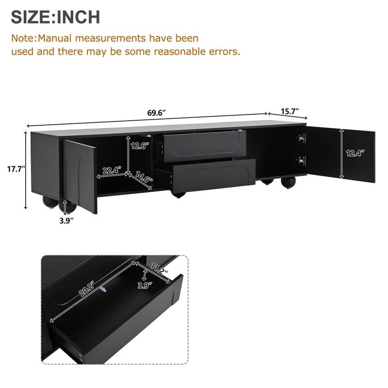 Entertainment Center with Arched Doors & 2 Drawers