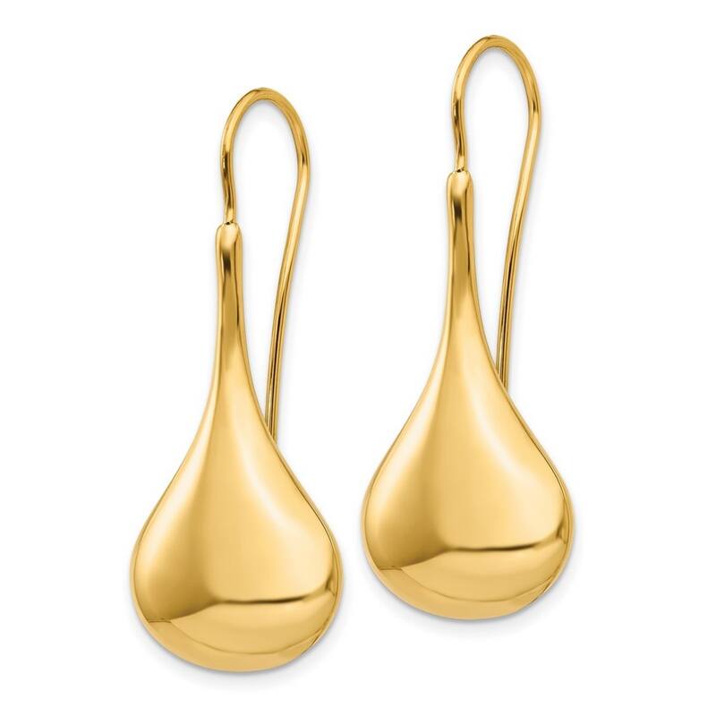 Curata 14k Yellow Gold Polished Abstract Wire Earrings - 36x16mm