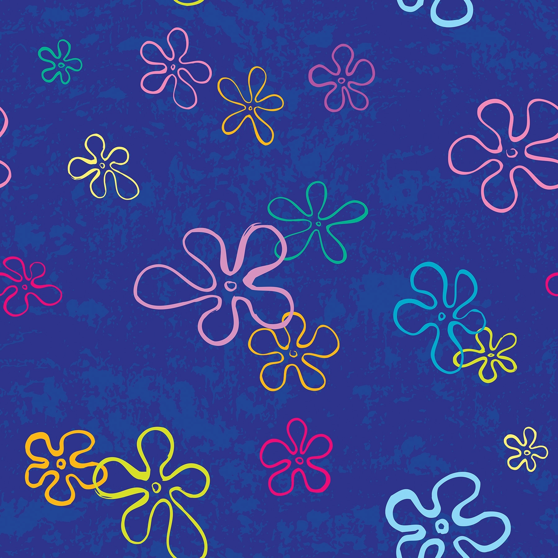 RoomMates SpongeBob SquarePants Floral Blue Peel and Stick Wallpaper - N/A