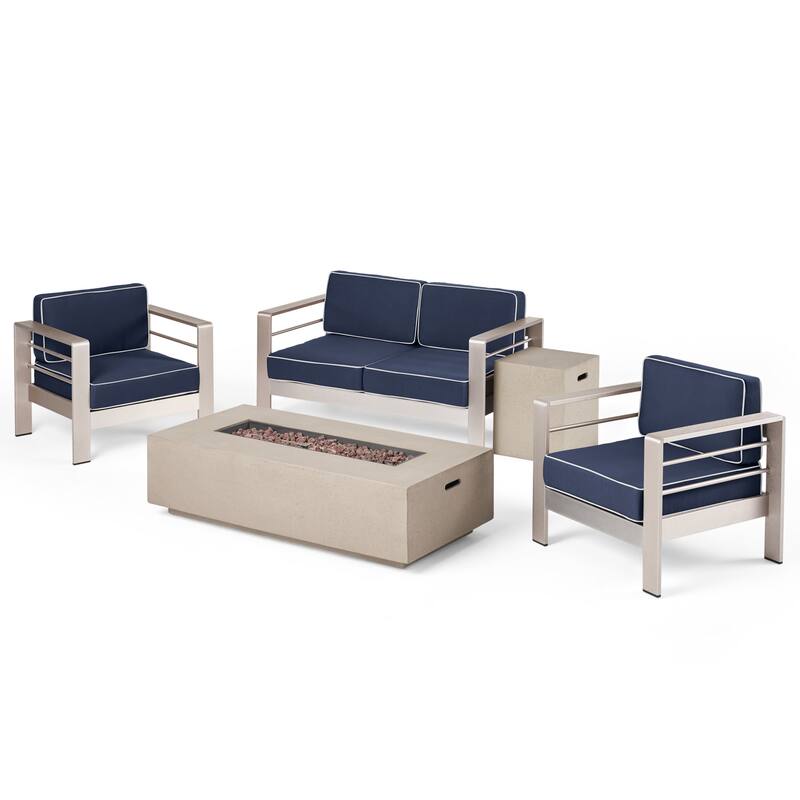 Cape Coral 5-piece Patio Fire Pit Chat Set by Christopher Knight Home