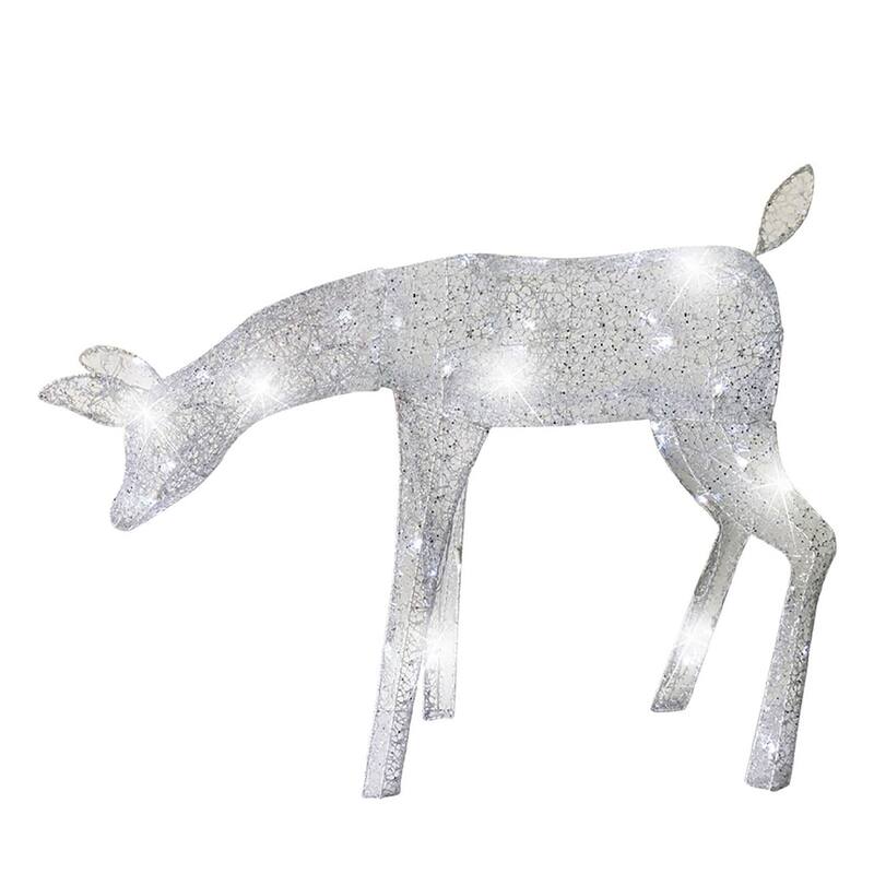 Christmas 3 ft. Elegant Morphing Woven Glitter Feeding Doe Deer