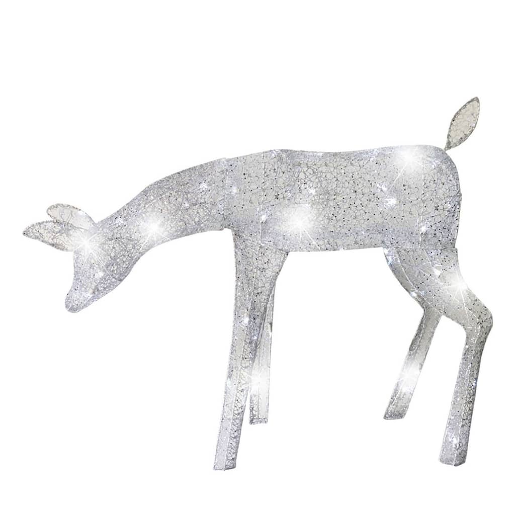 Christmas 3 ft. Elegant Morphing Woven Glitter Feeding Doe Deer